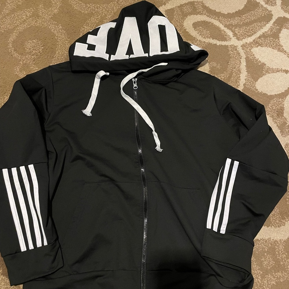 Black Hoodie with White Accents